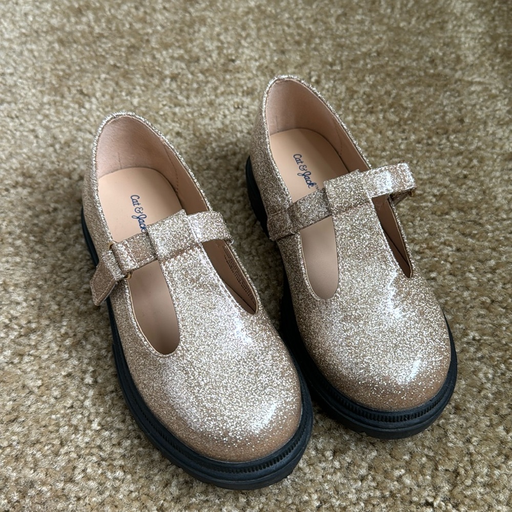 Cat & Jack Toddler Lug Sole Sparkly Mary Jane’s